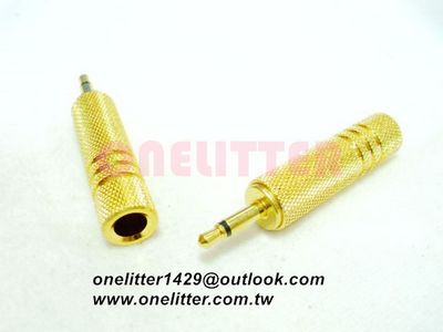 1144B  3.5單音頭-6.3 單音座鍍金